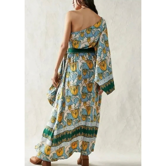 Free People Pardon My French Maxi Wrap Green Patterned Dress XS - Picture 2 of 7